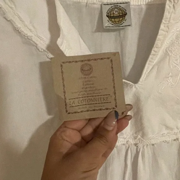 La Cotonniere Women's White Embroidered Long Sleeve Dress 3XL - Picture 9 of 13